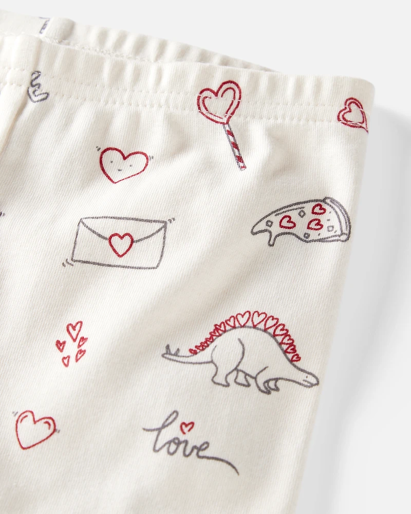 Toddler Organic Cotton Pajamas Little Loves Print