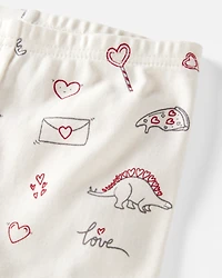 Toddler Organic Cotton Pajamas Little Loves Print