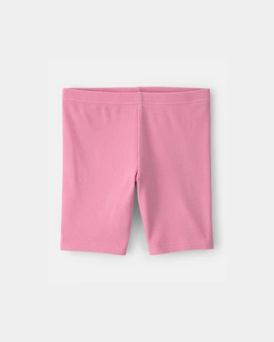 Girls Solid Bike Shorts - Pink