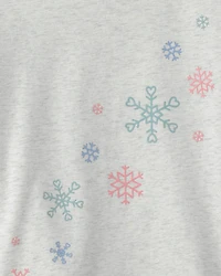 Girls Snowflake Long-Sleeve Graphic Tee - Grey