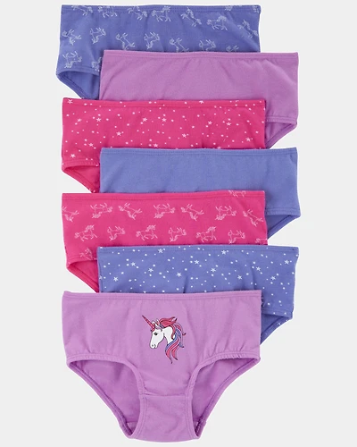 Girls 7-Pack Unicorn Brief Stretch Cotton Undies
