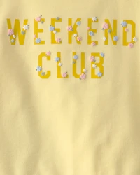 Girls 2-Piece Floral French Terry Top & Skirt Set - Yellow