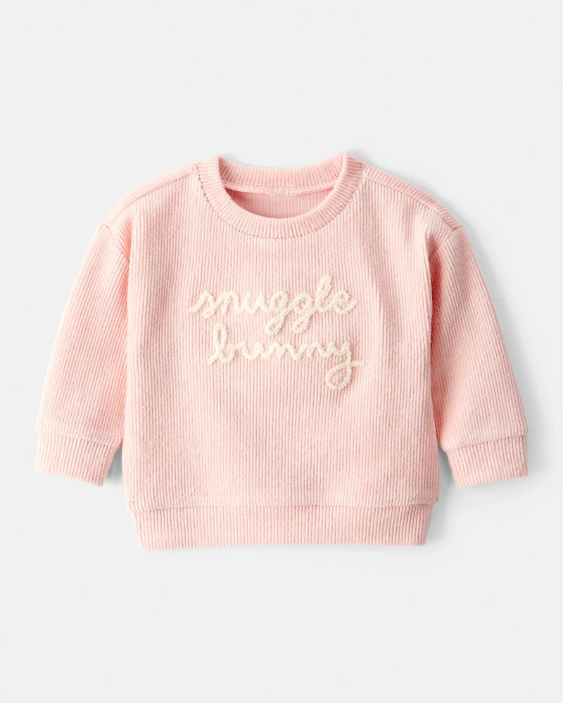 Baby Girl Snuggle Bunny Pullover Sweatshirt - Pink