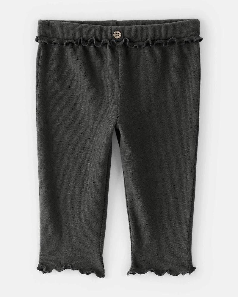 Baby Girl Flutter-Waist Pants - Black