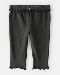 Baby Girl Flutter-Waist Pants - Black