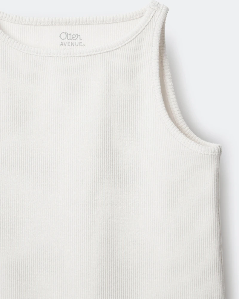 Toddler Girl Ribbed Tank Top - Cream