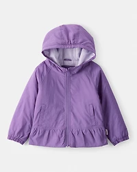 Girls Midweight Peplum Jacket - Purple