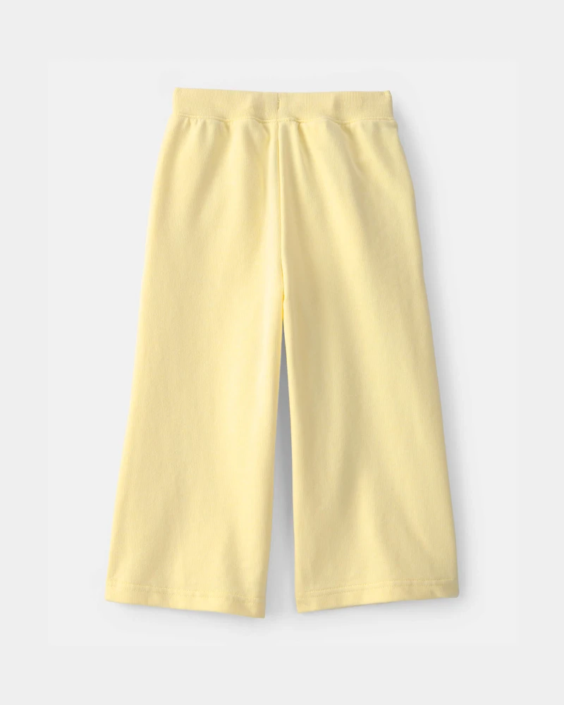 Toddler Girl French Terry Wide-Leg Pants - Yellow