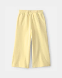 Toddler Girl French Terry Wide-Leg Pants - Yellow