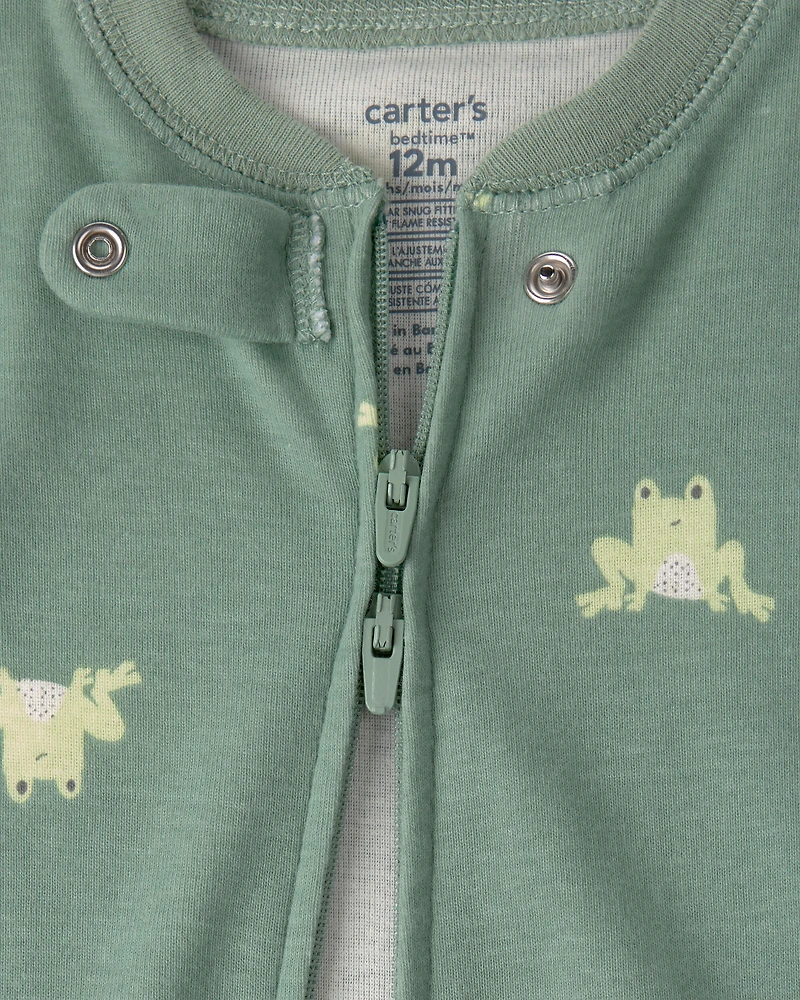 Baby 2-Pack Frog 100% Cotton Snug Fit 1-Piece pyjama - Green/Tan