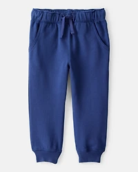 Toddler Boy Solid Fleece Cotton Jogger - Navy