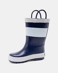 Toddler Boy Striped Rain Boots - Navy/White