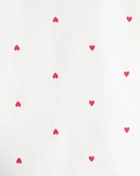 Baby Girl 3-Piece Heart Quilted Vest Outfit Set - Red