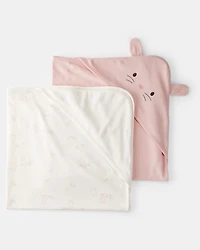 Baby Girl 2-Pack Hooded Towels