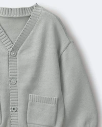 Toddler Girl Cardigan with Avenue Pockets - Light Blue
