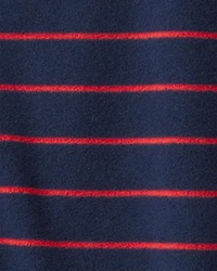 Baby Boy Dog Striped Fleece Loose Fit 1-Piece Pyjamas - Navy