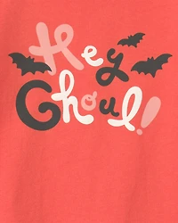 Toddler Girl 'Hey Ghoul' Halloween Long-Sleeve Graphic Tee - Orange