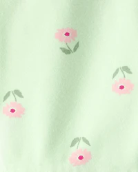 Baby Girl Floral Bike Shorts - Green