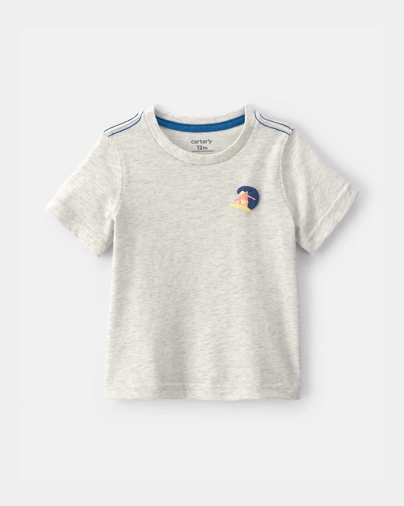 Baby Boy Surfer Graphic Tee - Grey