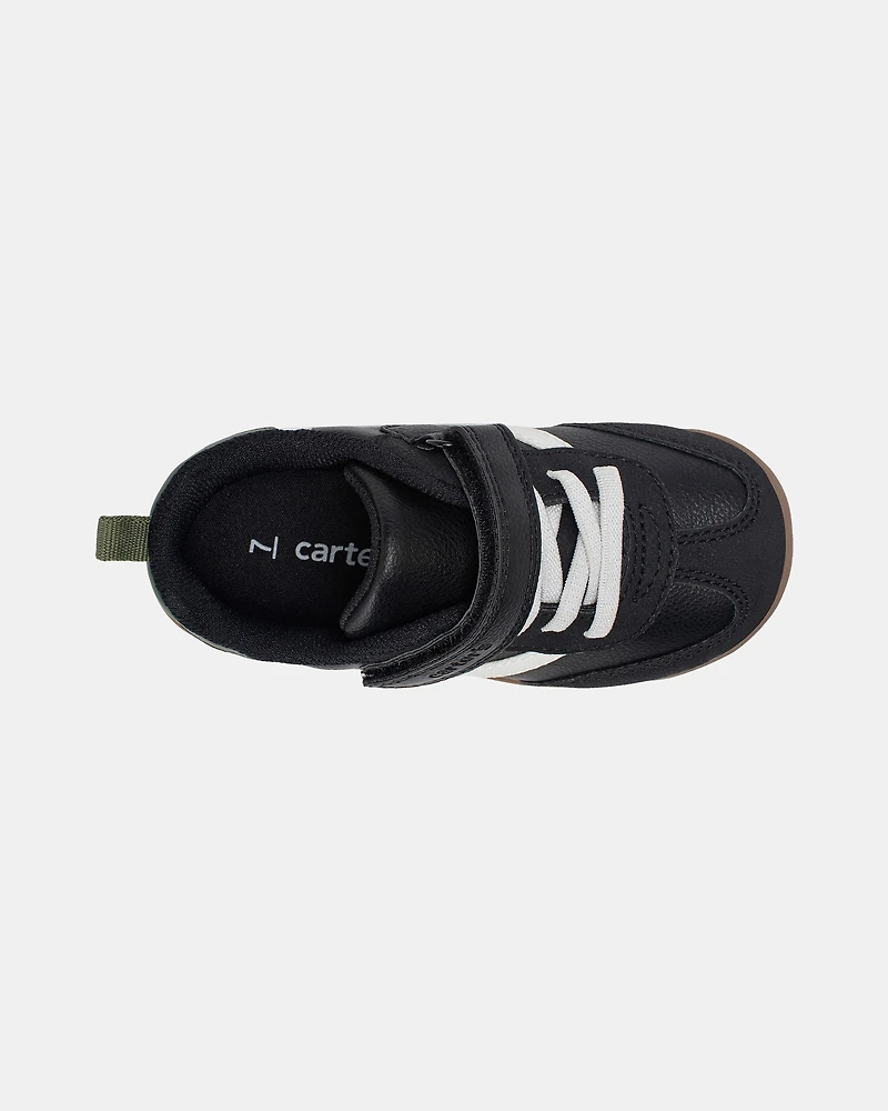 Toddler Boy Striped Sporty Sneakers - Black/White