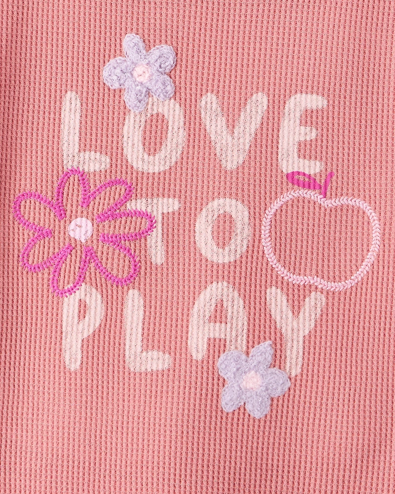 Baby Girl Love To Play Short-Sleeve Graphic Tee - Pink