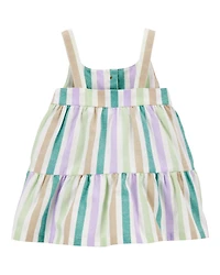 Tiered Striped Dress