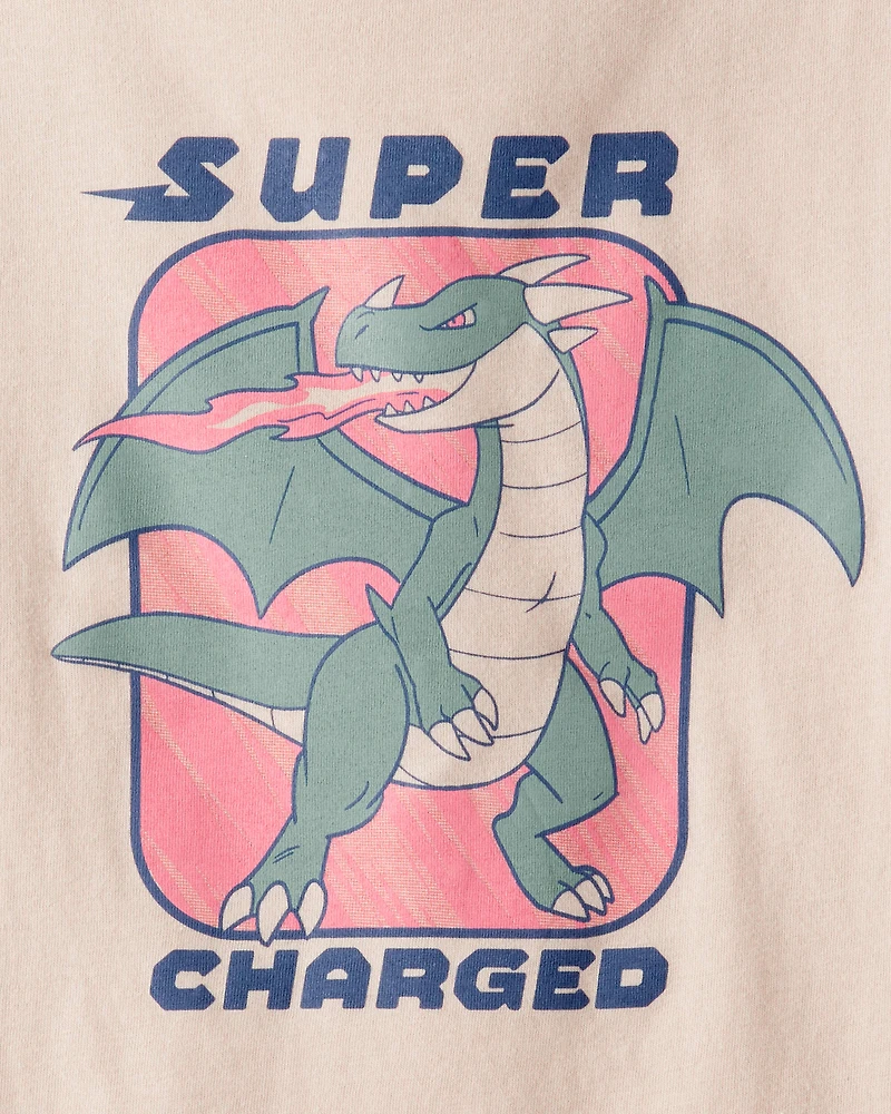 Boys Super Charged Long-Sleeve Graphic Tee - Tan