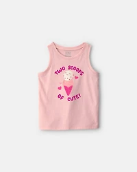 Toddler Girl Ice Cream Graphic Tank - Pink