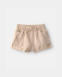 Baby Girl 2-Piece Palm Tree Tropical Sleeveless Top & Short Set - Brown/White