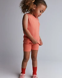 Toddler Girl Ribbed Playtime Tank - Coral