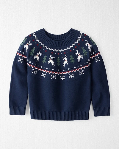 Toddler Fair Isle Organic Cotton Sweater