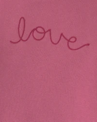 Toddler Girl 2-Piece 'Love' Fleece Long-Sleeve Top & Pant Set - Pink