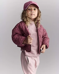 Toddler Girl Quilted Barn Jacket - Burgundy