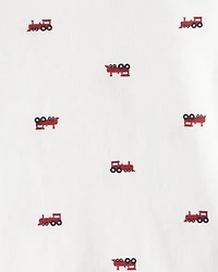 Baby Boy 3-Piece Quilted Cardigan Outfit Set - Red