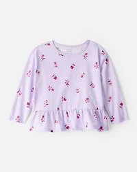 Toddler Girl Floral Long-Sleeve Top - Purple