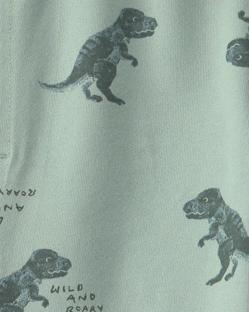 Toddler Boy Dinosaur French Terry Jogger - Green