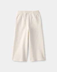 Toddler Girl French Terry Wide-Leg Active Pants - Ivory