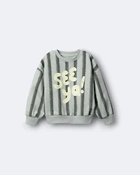 Toddler 'See Ya!' Striped Dolman-Sleeve Sweatshirt - Sage