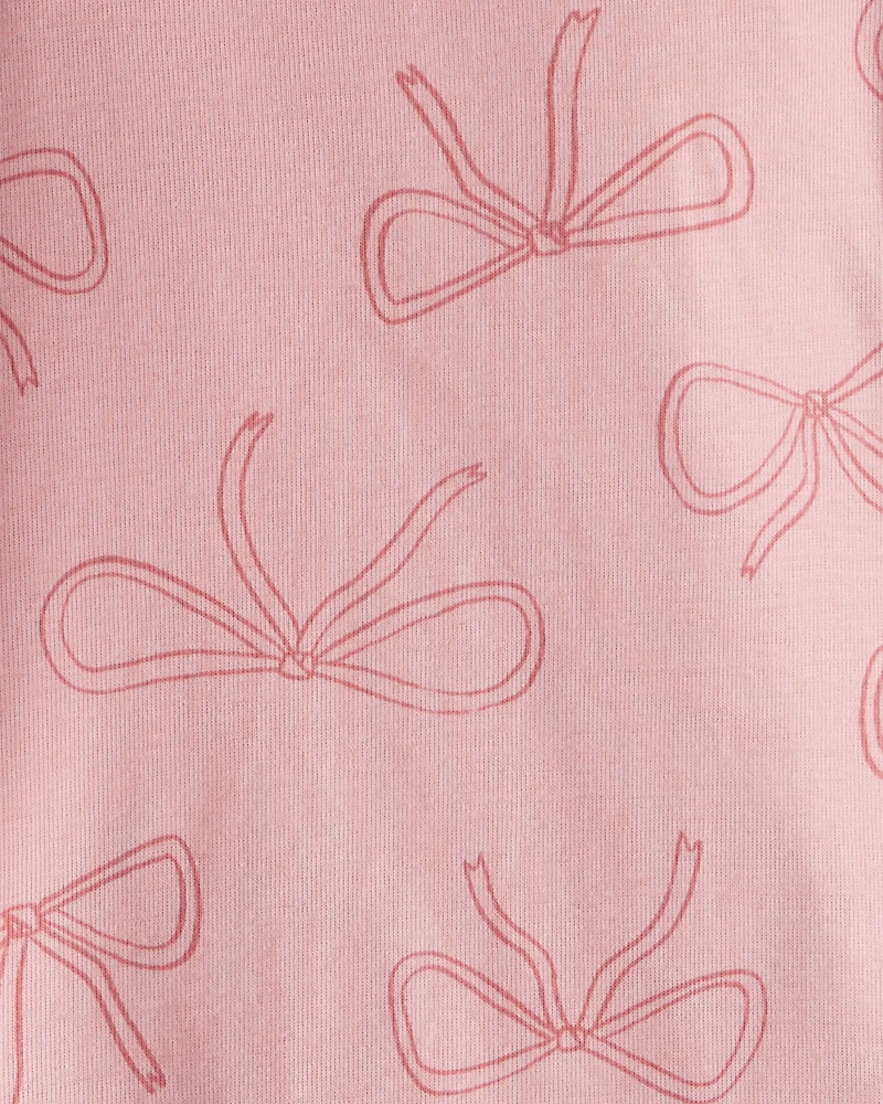 Baby Girl Ballet Print 100% Cotton Long-Sleeve 4-Piece pyjamas - Pink/White