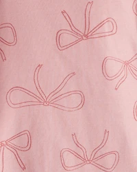 Baby Girl Ballet Print 100% Cotton Long-Sleeve 4-Piece pyjamas - Pink/White