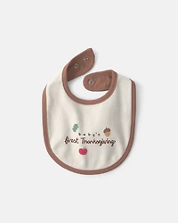 Baby Thanksgiving 100% Cotton Bibs - Cream