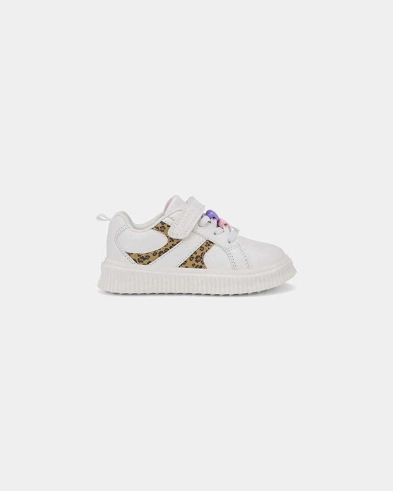 Toddler Girl Cheetah Sneakers - White/Brown
