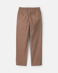 Boys Twill Pull-On Pants - Brown