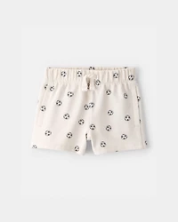 Baby Soccer French Terry Shorts - White