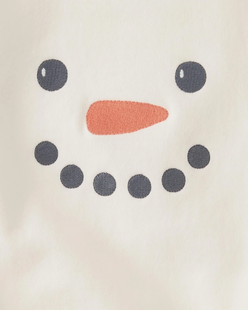 Baby Fleece Long-Sleeve Graphic Bodysuit - White