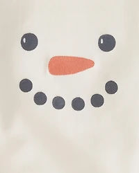 Baby Fleece Long-Sleeve Graphic Bodysuit - White