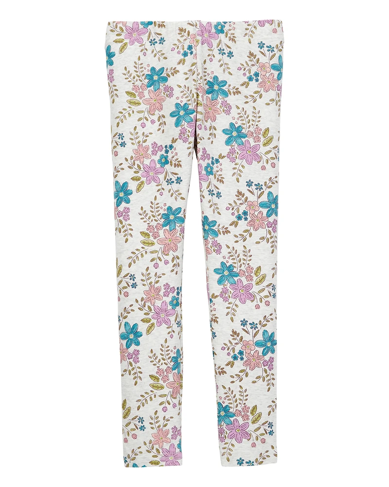 Kid Floral Stretch Leggings - Multi