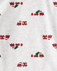 Baby Boy 3-Piece Train Print Long-Sleeve Bodysuits & Pant Set - Red