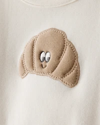 Baby Boy Croissant Long-Sleeve Tee - White