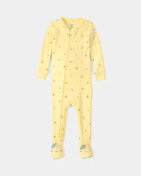 Toddler Lemon 100% Cotton Snug Fit 1-Piece Pyjama Set - Yellow